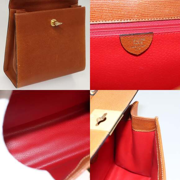 CELINE Hand Bag Leather Brown Gold - Picture 12 of 13